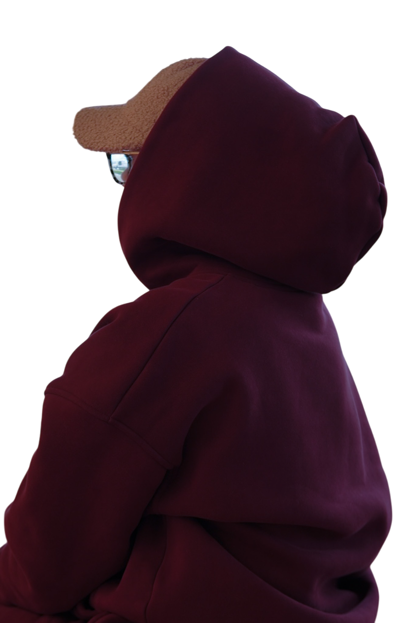 Hoodie in Merlot