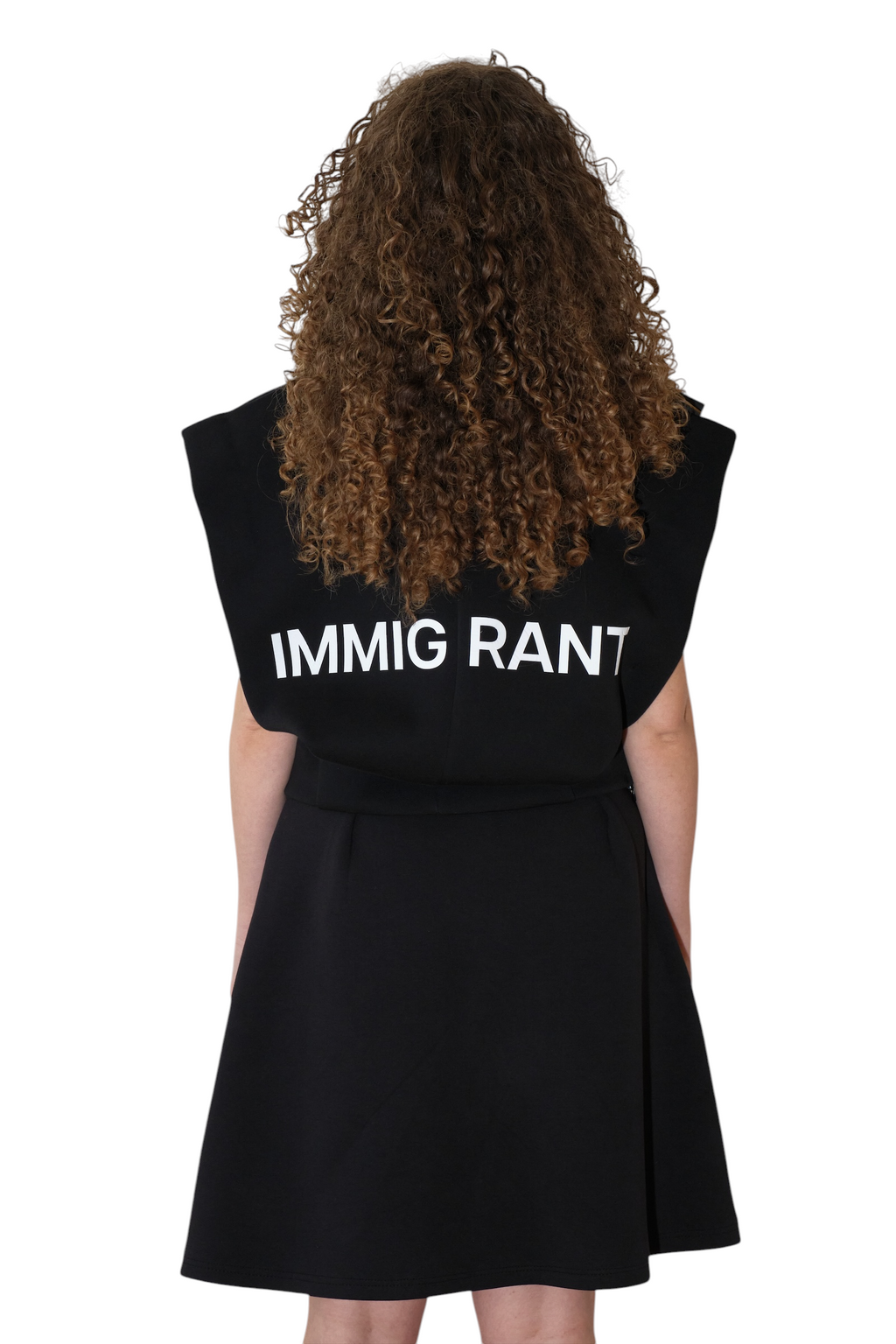 Wrap Front Vest With Immigrant Print