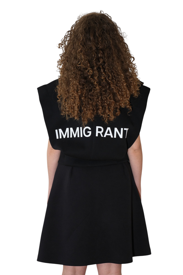 Wrap Front Vest With Immigrant Print