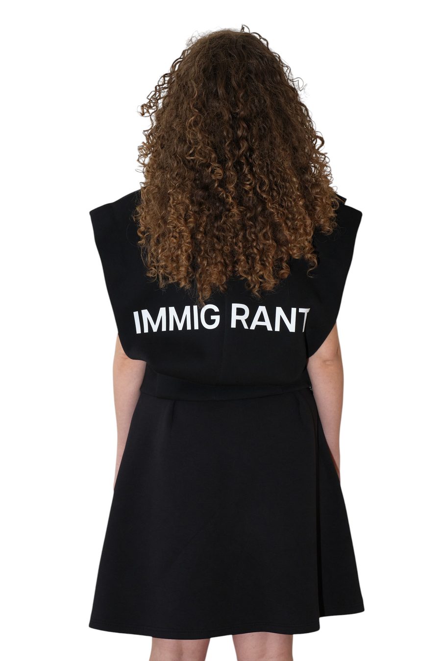 Wrap Front Vest With Immigrant Print